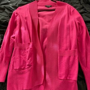 Hot pink cardigan sweater size small with front pockets